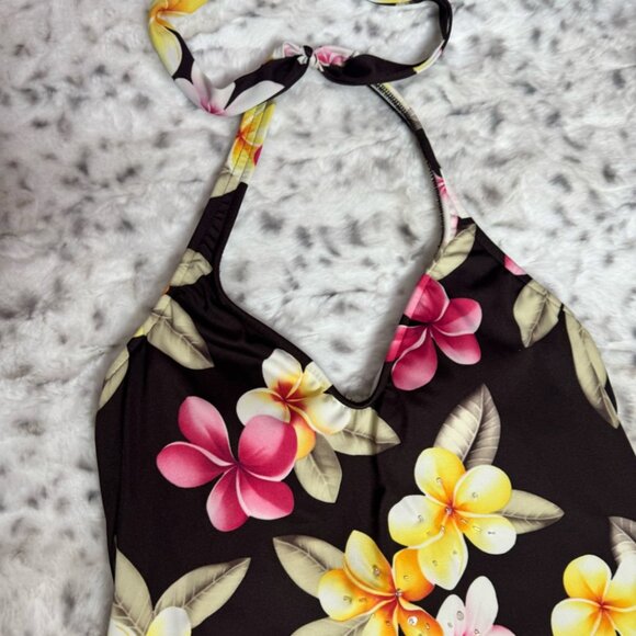 Leiloni tank top Hawaii flowers plumeria embroidered beads tankini shirt beach - Picture 3 of 8